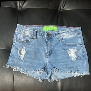 GOGO Classic Blue Ripped Jean Shorts